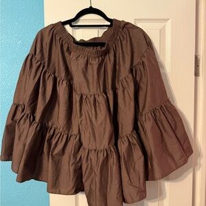 Brown Tiered Women's Skirt